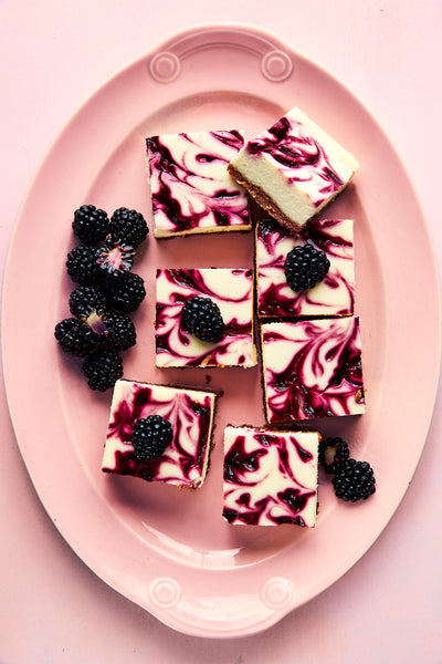 Blackberry Swirl Cheesecake Bars