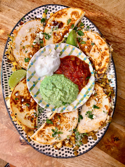 Grated Squash, Corn & Feta Tacos