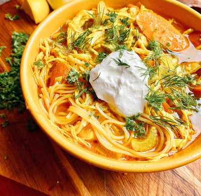 Good for the Soul: Spicy, Lemony, Gingery Chicken Noodle Soup